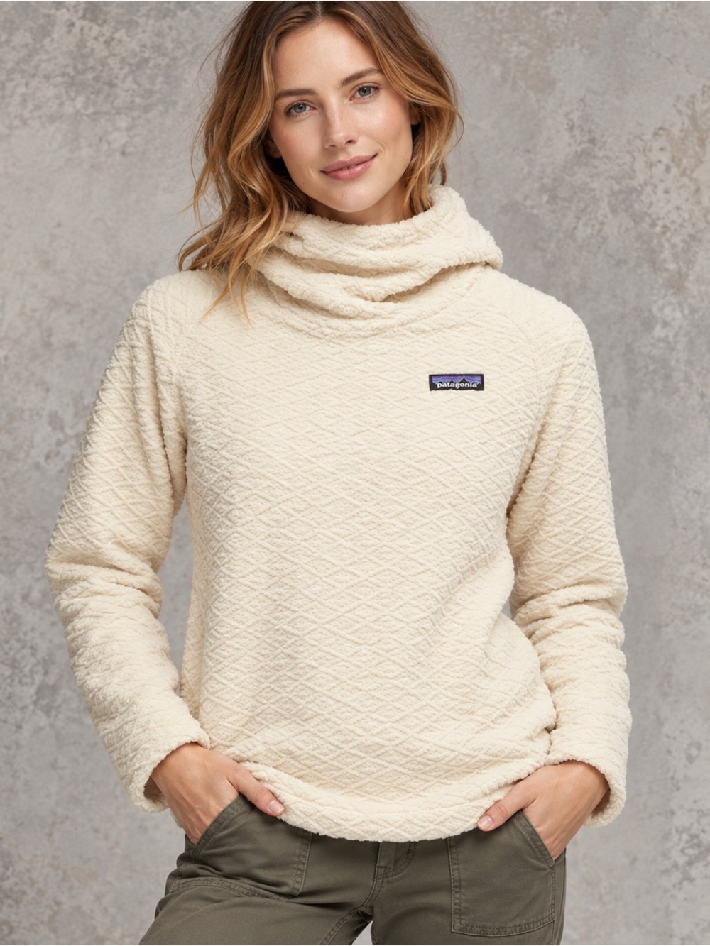 Patagonia Women’s Diamond Capra Ivory Hoody Sweatshirt XL